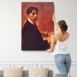 Artist Holding a Palette by John Sloan canvas print, displayed on a wall