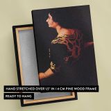 Woman in a Dark Patterned Dress by John Sloan canvas print, front and back view