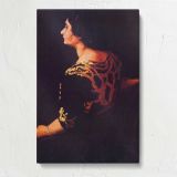 Woman in a Dark Patterned Dress by John Sloan canvas print, front view
