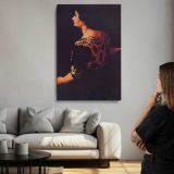 Woman in a Dark Patterned Dress by John Sloan canvas print, room display
