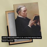Man Reading a Book by Lilla Cabot Perry canvas print, front and back view