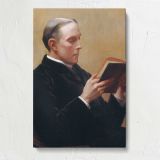 Man Reading a Book by Lilla Cabot Perry canvas print, front view