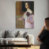 Woman Holding Purple Flowers by Lilla Cabot Perry canvas print, room display