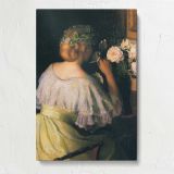 Woman with Flowers in Her Hair by Lilla Cabot Perry canvas print, front view