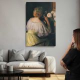Woman with Flowers in Her Hair by Lilla Cabot Perry canvas print, room display