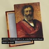 Bearded Man in a Red Robe by Frederic Leighton canvas print, front and back view