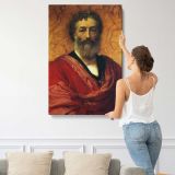 Bearded Man in a Red Robe by Frederic Leighton canvas print, displayed on a wall