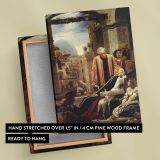 Classical Gathering on a Terrace by Frederic Leighton canvas print, front and back view