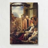 Classical Gathering on a Terrace by Frederic Leighton canvas print, front view