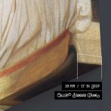 Woman Looking over Her Shoulder by Frederic Leighton canvas print, canvas edge detail