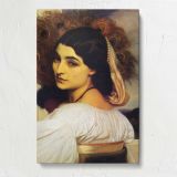 Woman Looking over Her Shoulder by Frederic Leighton canvas print, front view