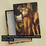 Classical Man beneath a Tree by Frederic Leighton canvas print, front and back view