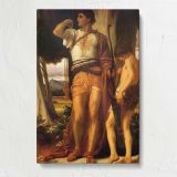 Classical Man beneath a Tree by Frederic Leighton canvas print, front view