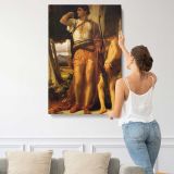 Classical Man beneath a Tree by Frederic Leighton canvas print, displayed on a wall