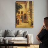 Courtyard with Ornate Columns by Frederic Leighton canvas print, room display