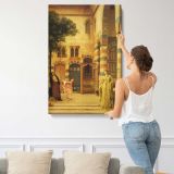 Courtyard with Ornate Columns by Frederic Leighton canvas print, displayed on a wall