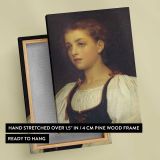 Young Girl in a White Blouse by Frederic Leighton canvas print, front and back view