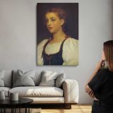 Young Girl in a White Blouse by Frederic Leighton canvas print, room display