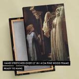 Woman and Child beside Classical Statues by Frederic Leighton canvas print, front and back view