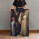 Woman and Child beside Classical Statues by Frederic Leighton canvas print, held for scale