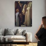 Woman and Child beside Classical Statues by Frederic Leighton canvas print, room display