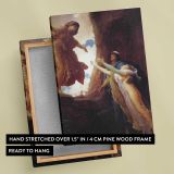 Winged Figures in a Mythological Scene by Frederic Leighton canvas print, front and back view