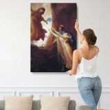 Winged Figures in a Mythological Scene by Frederic Leighton canvas print, displayed on a wall
