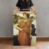 Woman in a Terracotta Dress by Frederic Leighton canvas print, held for scale