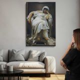 Woman Resting in a White Dress by Frederic Leighton canvas print, room display