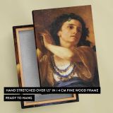 Woman Wearing a Blue Beaded Necklace by Mary Cassatt canvas print, front and back view