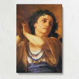 Woman Wearing a Blue Beaded Necklace by Mary Cassatt canvas print, front view