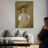 Little Girl in a Straw Hat by Mary Cassatt canvas print, room display