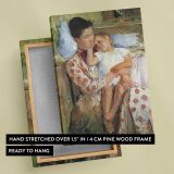 Mother Holding a Child in a Garden by Mary Cassatt canvas print, front and back view
