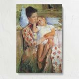 Mother Holding a Child in a Garden by Mary Cassatt canvas print, front view