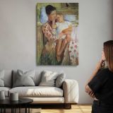 Mother Holding a Child in a Garden by Mary Cassatt canvas print, room display
