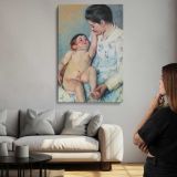Mother Gazing at Her Baby by Mary Cassatt canvas print, room display