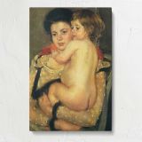 Mother Embracing a Child by Mary Cassatt canvas print, front view