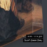 Family beside a Hearth canvas print, canvas edge detail