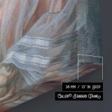Woman with a Floral Corsage canvas print, canvas edge detail