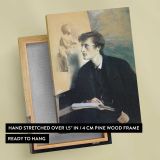 Woman Holding an Open Book canvas print, front and back view