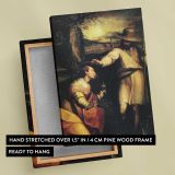 Classical Figures beside a Fountain canvas print, front and back view