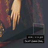 Woman in an Ornate Renaissance Dress canvas print, canvas edge detail