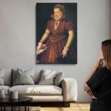 Woman in an Ornate Renaissance Dress canvas print, room display