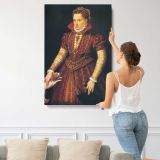 Woman in an Ornate Renaissance Dress canvas print, displayed on a wall