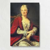 Seated Woman in a Red Velvet Gown canvas print, front view