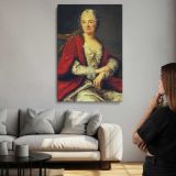 Seated Woman in a Red Velvet Gown canvas print, room display