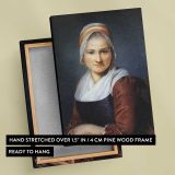 Woman in a White Headscarf canvas print, front and back view