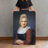 Woman in a White Headscarf canvas print, held for scale