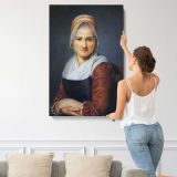 Woman in a White Headscarf canvas print, displayed on a wall