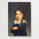 Young Girl in a Dark Dress canvas print, front view